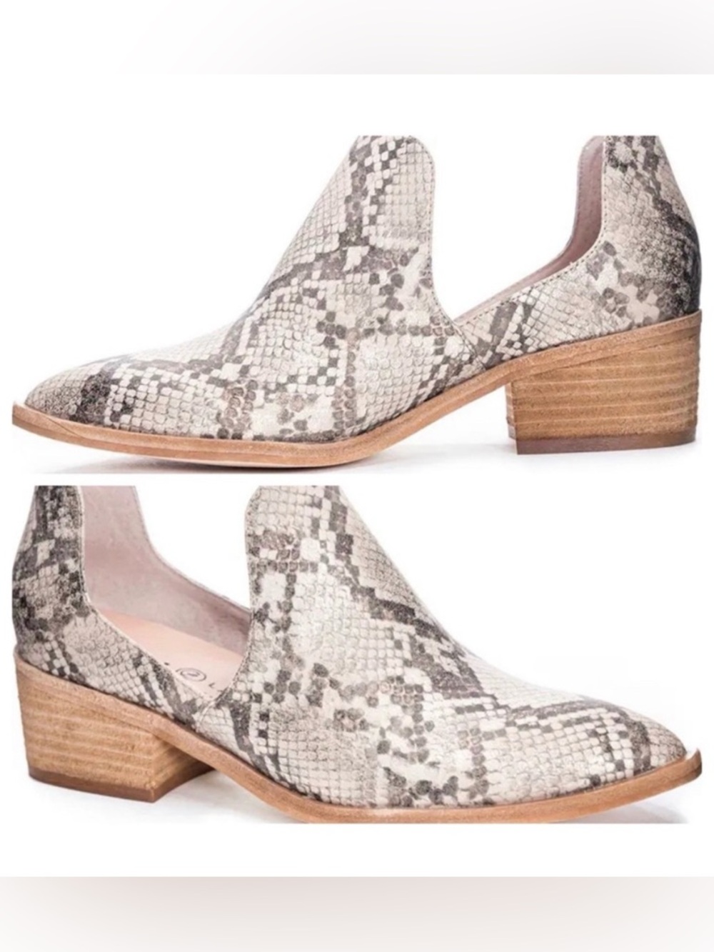 CHINESE LAUNDRY Snake Skin Fortune Bootie NWOT